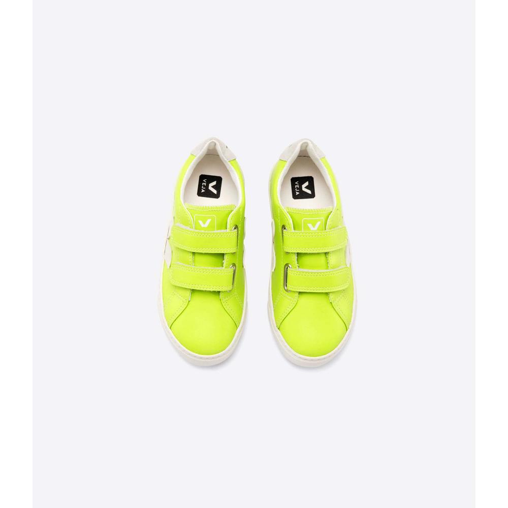 Veja ESPLAR LEATHER Kids' Sneakers Green | CA 822VRW